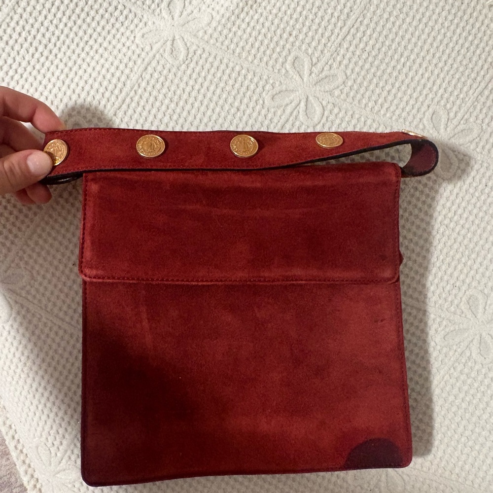 vintage salvatore ferragamo suede bag